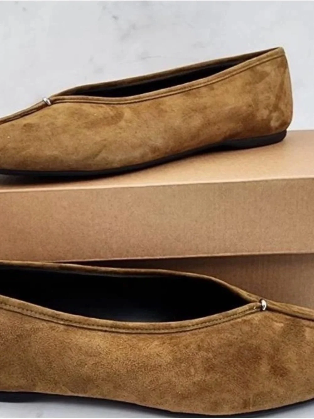 Vince Brown Suede Pointed Toe Ballet Flat Size 9.5